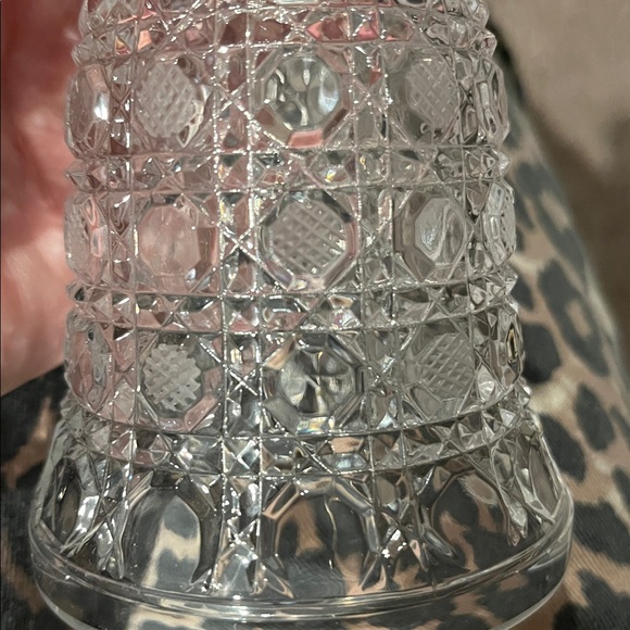 Vintage 7” Clear Crystal Glass Hand Held Etched Bell - Picture 10 of 15